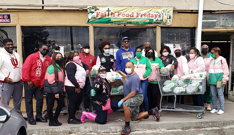 Volunteers at Faith Food Fridays food pantry in Vallejo, CA